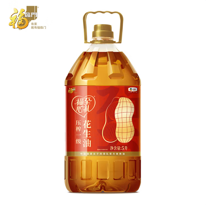 中粮 福临门福至心礼压榨花生油5L